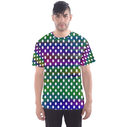 Digital Polka Dots Patterned Background Men s Sport Mesh Tee by Nexatart