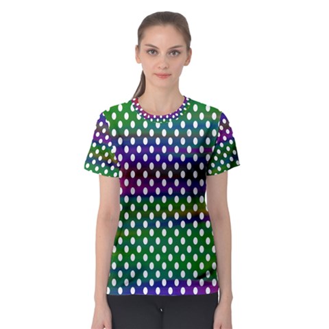 Digital Polka Dots Patterned Background Women s Sport Mesh Tee by Nexatart