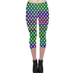 Digital Polka Dots Patterned Background Capri Leggings  by Nexatart