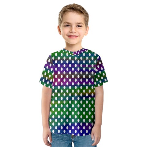 Digital Polka Dots Patterned Background Kids  Sport Mesh Tee by Nexatart