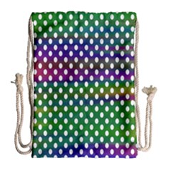 Digital Polka Dots Patterned Background Drawstring Bag (large) by Nexatart