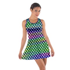 Digital Polka Dots Patterned Background Cotton Racerback Dress by Nexatart