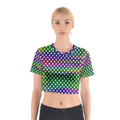 Digital Polka Dots Patterned Background Cotton Crop Top by Nexatart