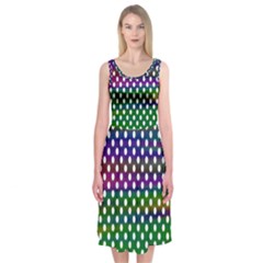 Digital Polka Dots Patterned Background Midi Sleeveless Dress by Nexatart