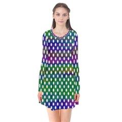 Digital Polka Dots Patterned Background Flare Dress by Nexatart