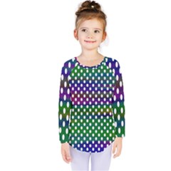 Digital Polka Dots Patterned Background Kids  Long Sleeve Tee