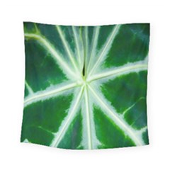 Green Leaf Macro Detail Square Tapestry (small)