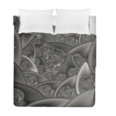 Fractal Black Ribbon Spirals Duvet Cover Double Side (full/ Double Size) by Nexatart