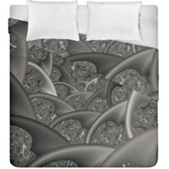 Fractal Black Ribbon Spirals Duvet Cover Double Side (king Size)