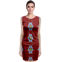 Geometric Seamless Pattern Digital Computer Graphic Sleeveless Velvet Midi Dress by Nexatart