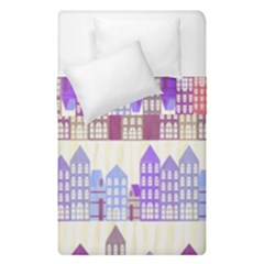 Houses City Pattern Duvet Cover Double Side (single Size) by Nexatart