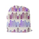 Houses City Pattern Drawstring Pouches (Extra Large) View2