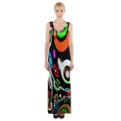 Background Balls Circles Maxi Thigh Split Dress by Nexatart