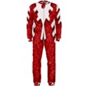 Macro Photo Of Snowflake On Red Glittery Paper OnePiece Jumpsuit (Men)  View1