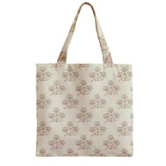 Seamless Floral Pattern Zipper Grocery Tote Bag by TastefulDesigns