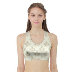 Seamless Floral Pattern Sports Bra With Border by TastefulDesigns