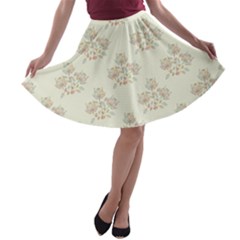 Seamless Floral Pattern A-line Skater Skirt by TastefulDesigns