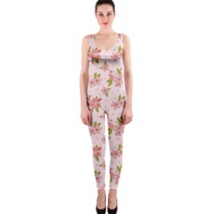 Beautiful Hand Drawn Flowers Pattern Onepiece Catsuit by TastefulDesigns