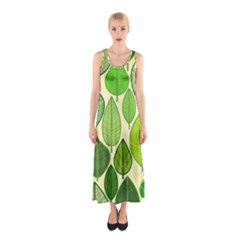 Leaves Pattern Design Sleeveless Maxi Dress by TastefulDesigns