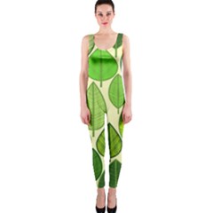 Leaves Pattern Design Onepiece Catsuit by TastefulDesigns