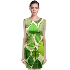 Leaves Pattern Design Classic Sleeveless Midi Dress by TastefulDesigns