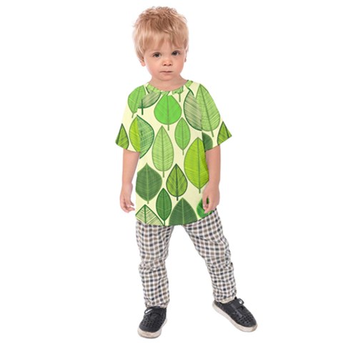 Leaves Pattern Design Kids  Raglan Tee by TastefulDesigns