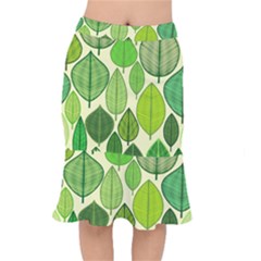 Leaves Pattern Design Mermaid Skirt