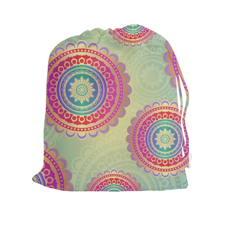 Abstract Geometric Wheels Pattern Drawstring Pouches (XXL)