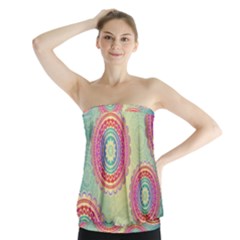 Abstract Geometric Wheels Pattern Strapless Top by LovelyDesigns4U