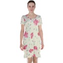 Seamless Flower Pattern Short Sleeve Nightdress View1