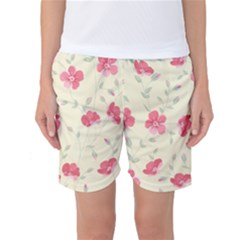 Seamless Flower Pattern Women s Basketball Shorts by TastefulDesigns