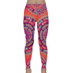 Pretty Floral Geometric Pattern Classic Yoga Leggings by LovelyDesigns4U