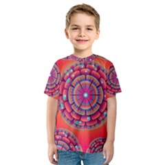 Pretty Floral Geometric Pattern Kids  Sport Mesh Tee