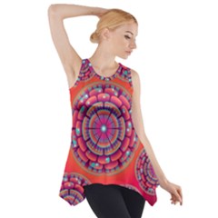 Pretty Floral Geometric Pattern Side Drop Tank Tunic by LovelyDesigns4U