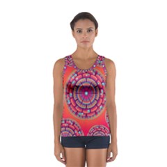 Pretty Floral Geometric Pattern Women s Sport Tank Top  by LovelyDesigns4U