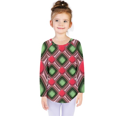 Gem Texture A Completely Seamless Tile Able Background Design Kids  Long Sleeve Tee by Nexatart