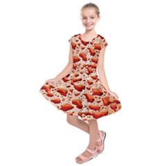 Water Drops Background Kids  Short Sleeve Dress