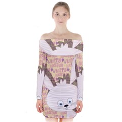 Easter Bunny  Long Sleeve Off Shoulder Dress