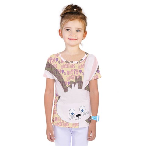 Easter Bunny  Kids  One Piece Tee by Valentinaart