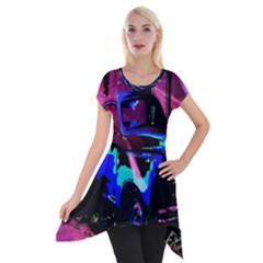 Abstract Artwork Of A Old Truck Short Sleeve Side Drop Tunic by Nexatart