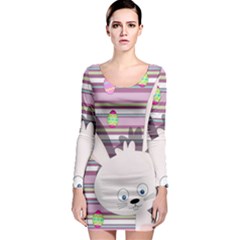 Easter Bunny  Long Sleeve Bodycon Dress by Valentinaart