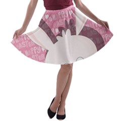 Easter Bunny  A-line Skater Skirt by Valentinaart