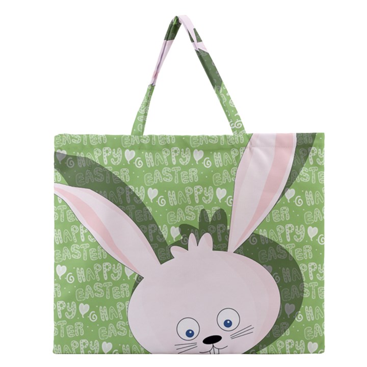 Easter bunny  Zipper Large Tote Bag