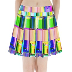 Glitch Art Abstract Pleated Mini Skirt by Nexatart