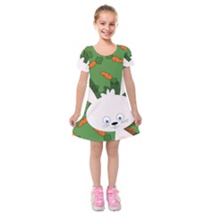 Easter Bunny  Kids  Short Sleeve Velvet Dress