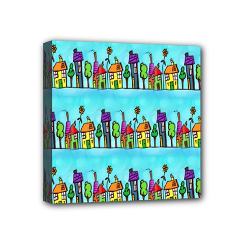 Colourful Street A Completely Seamless Tile Able Design Mini Canvas 4  X 4  by Nexatart