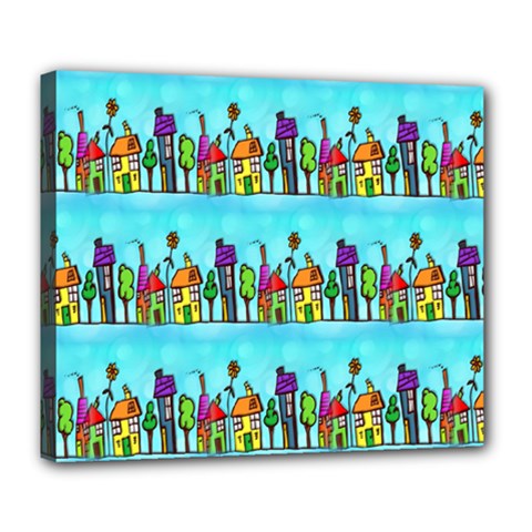 Colourful Street A Completely Seamless Tile Able Design Deluxe Canvas 24  X 20   by Nexatart