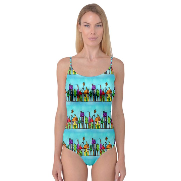 Colourful Street A Completely Seamless Tile Able Design Camisole Leotard 