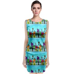 Colourful Street A Completely Seamless Tile Able Design Classic Sleeveless Midi Dress by Nexatart