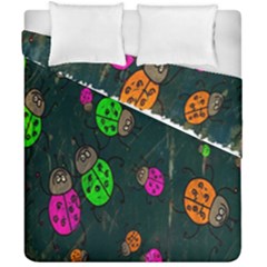 Cartoon Grunge Beetle Wallpaper Background Duvet Cover Double Side (california King Size)